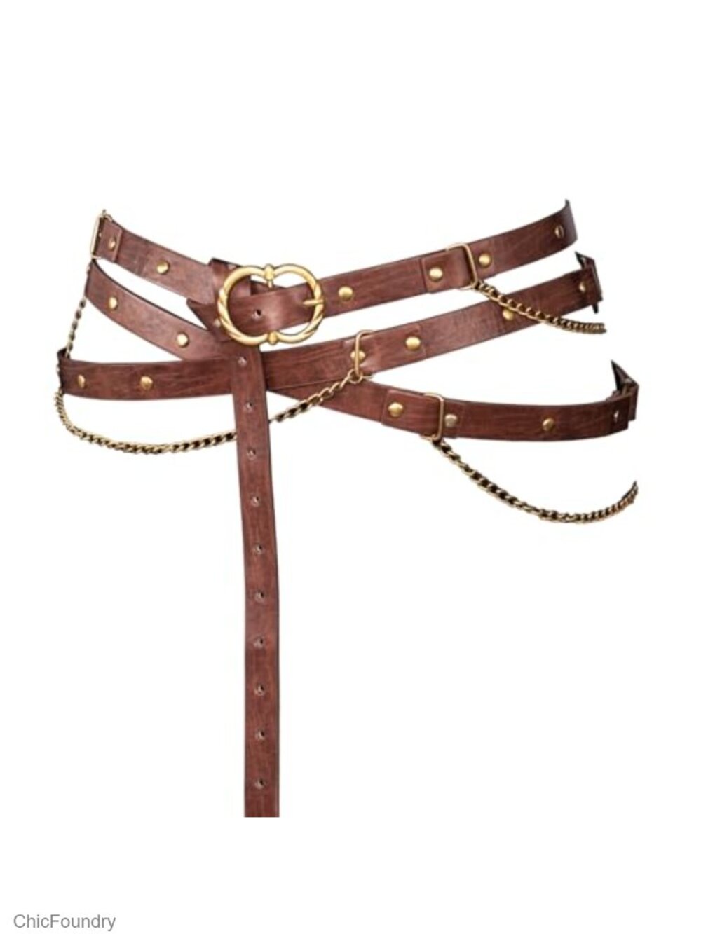 Medieval Pirate Chain Belt Renaissance Costume Accessory Faux Leather